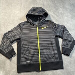 Nike Boys Black and Gray Hooded Jacket Size Medium